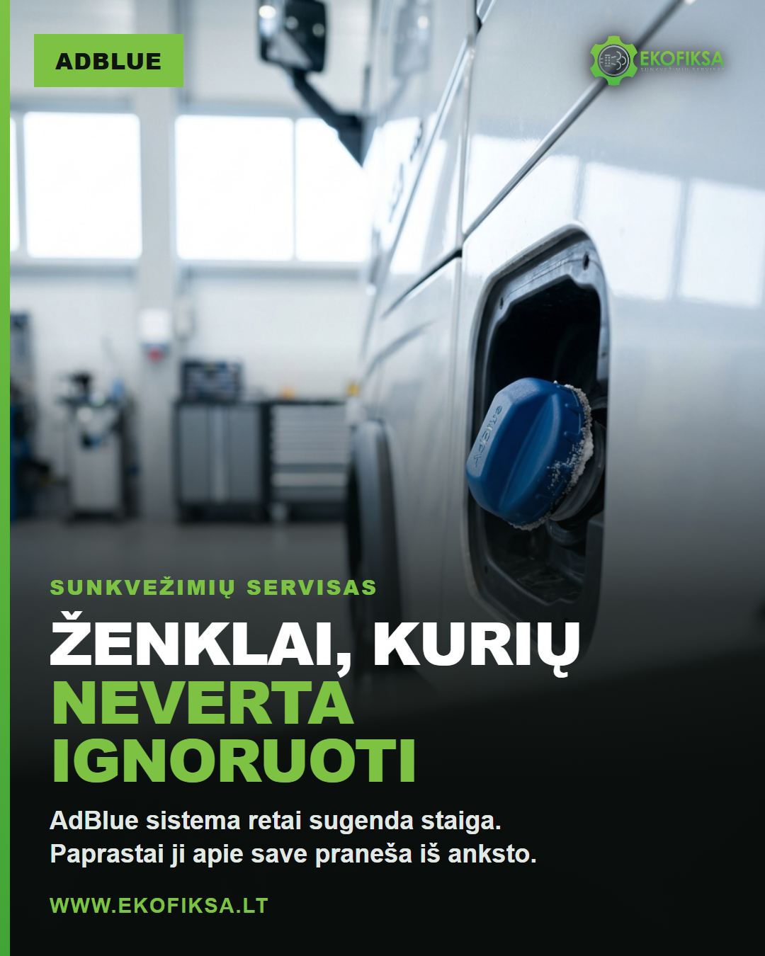 AdBlue ženklai, kurių neverta ignoruoti
