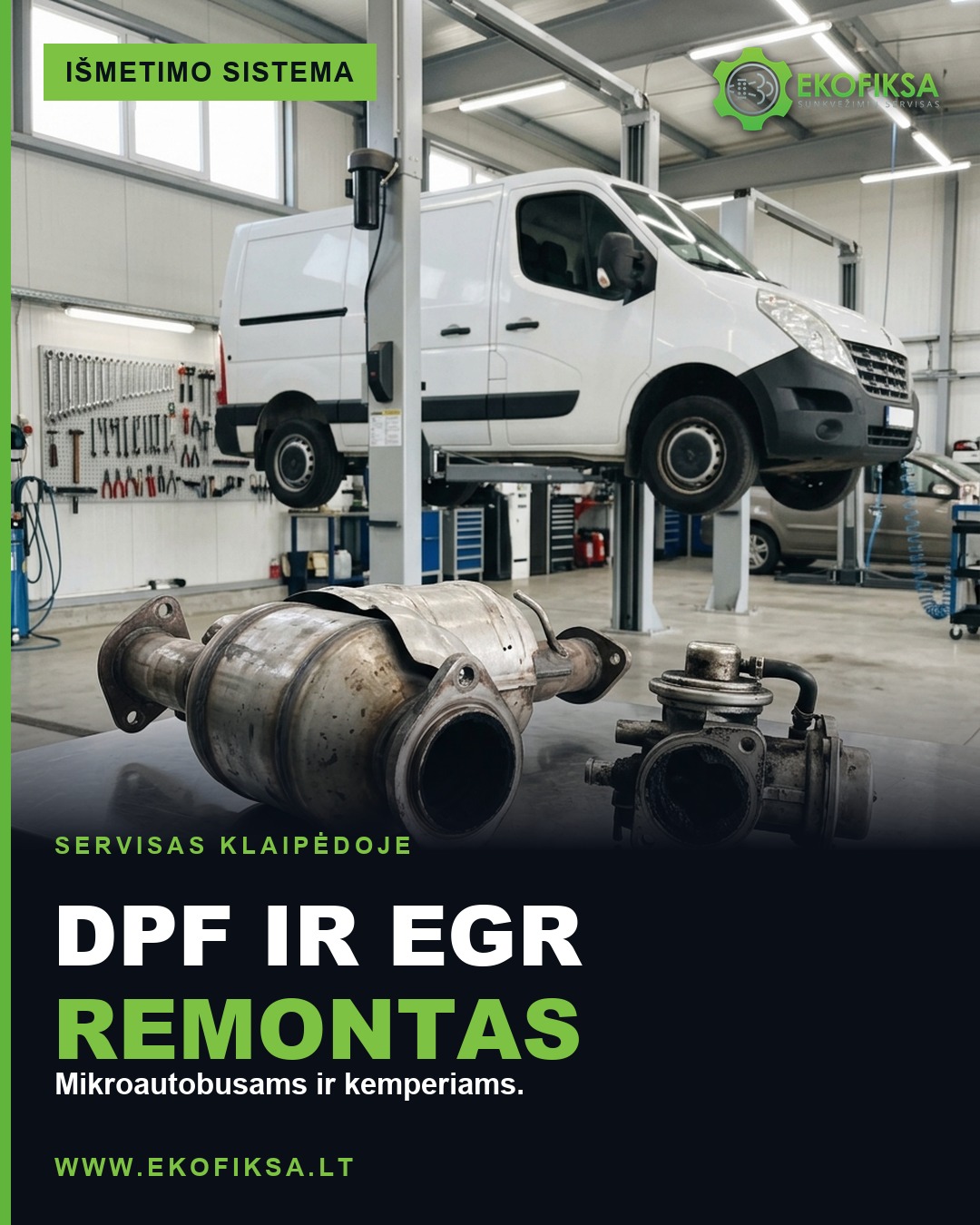 Mikroautobusui trūksta galios ar užsidegė DPF klaida?